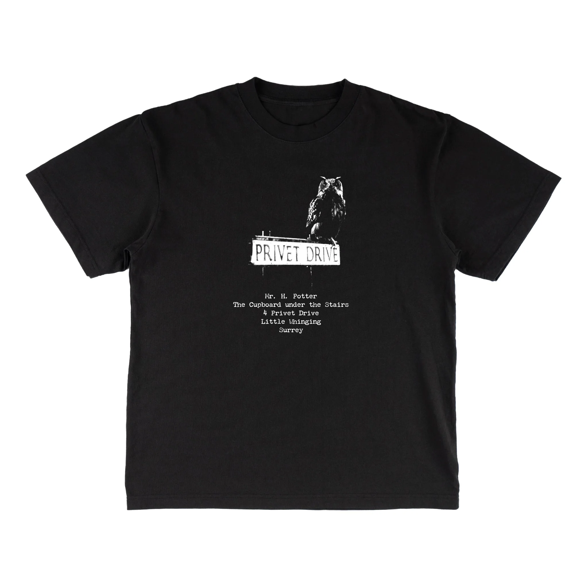 Welcome x Harry Potter Acceptance Boxy Garment-Dyed Tee - Black