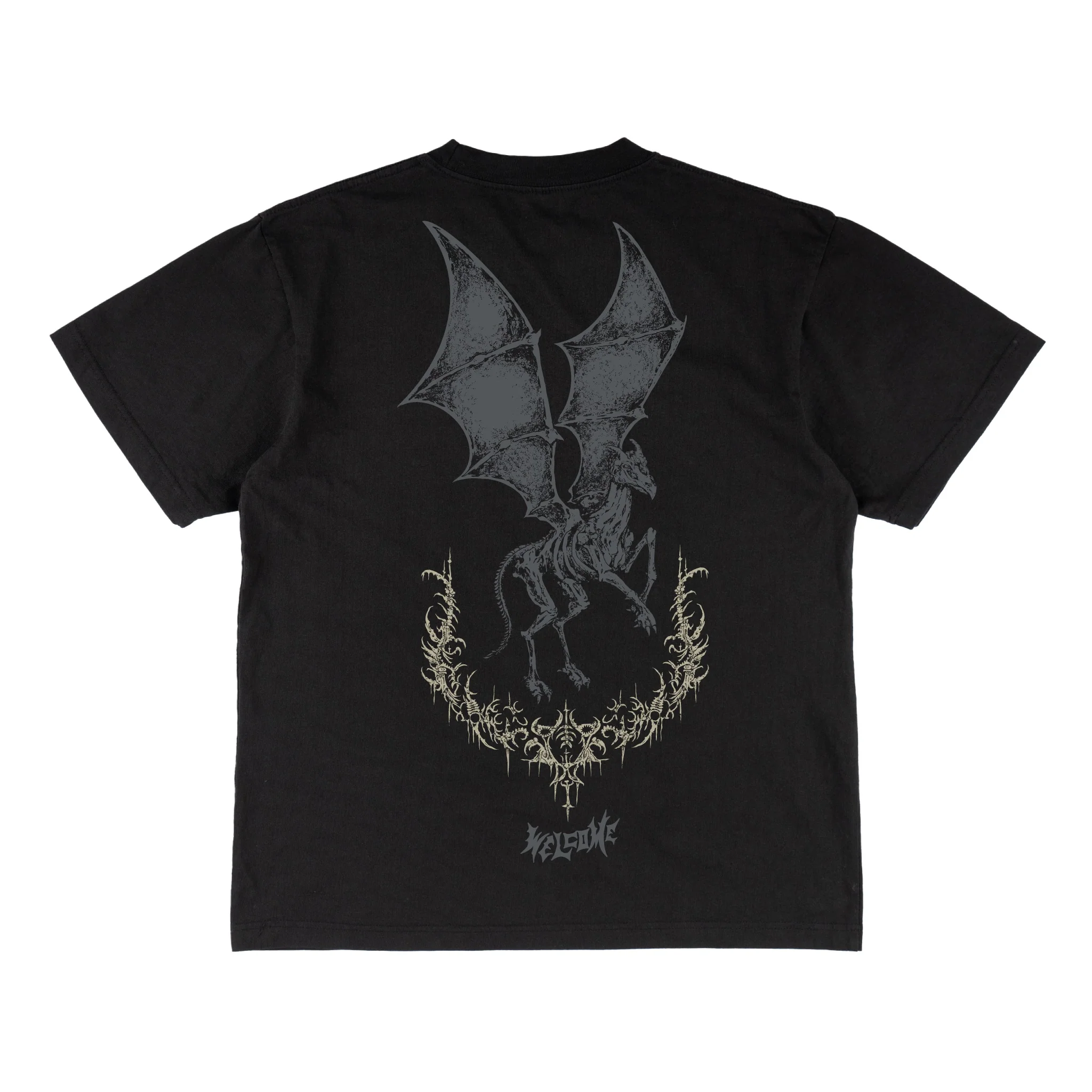 Welcome x Harry Potter Thestral Boxy Garment-Dyed Tee - Black - Image 2