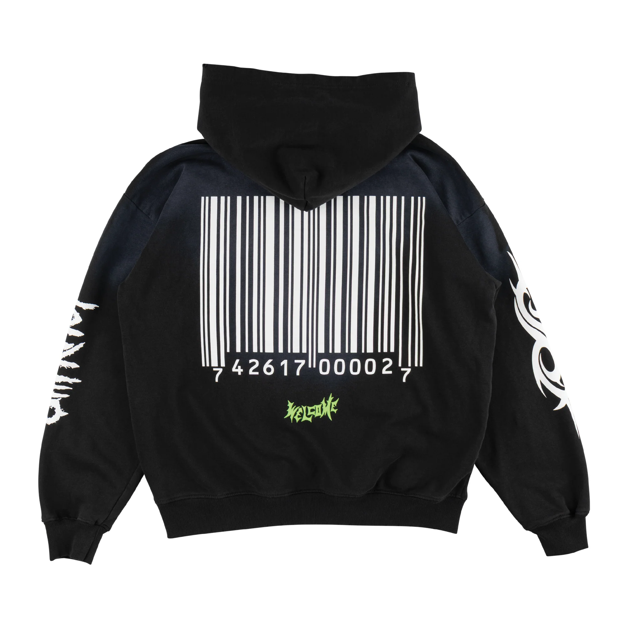 Welcome x Slipknot Ravenous Distressed Sun Fade Hoodie - Black Fade - Image 2