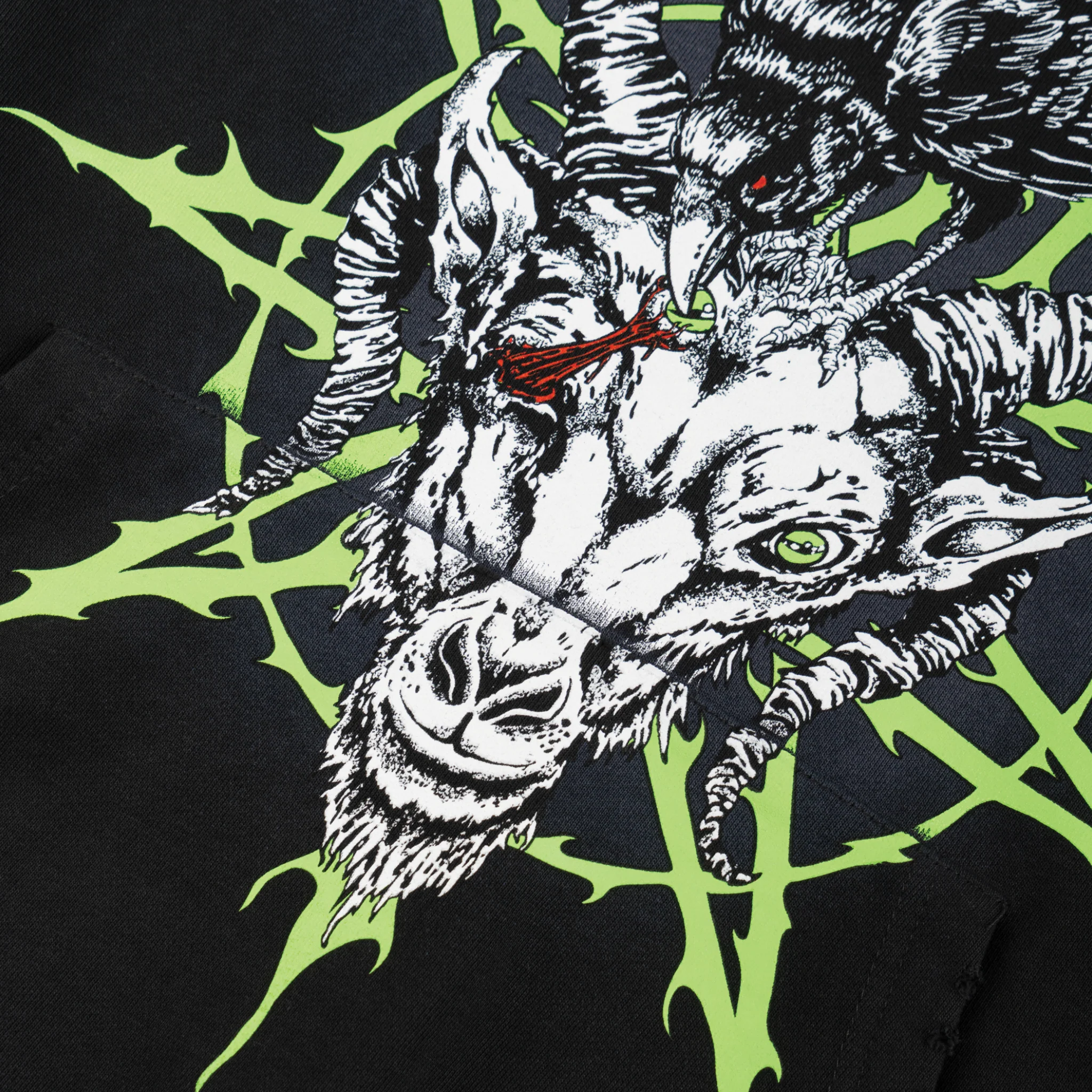 Welcome x Slipknot Ravenous Distressed Sun Fade Hoodie - Black Fade - Image 5