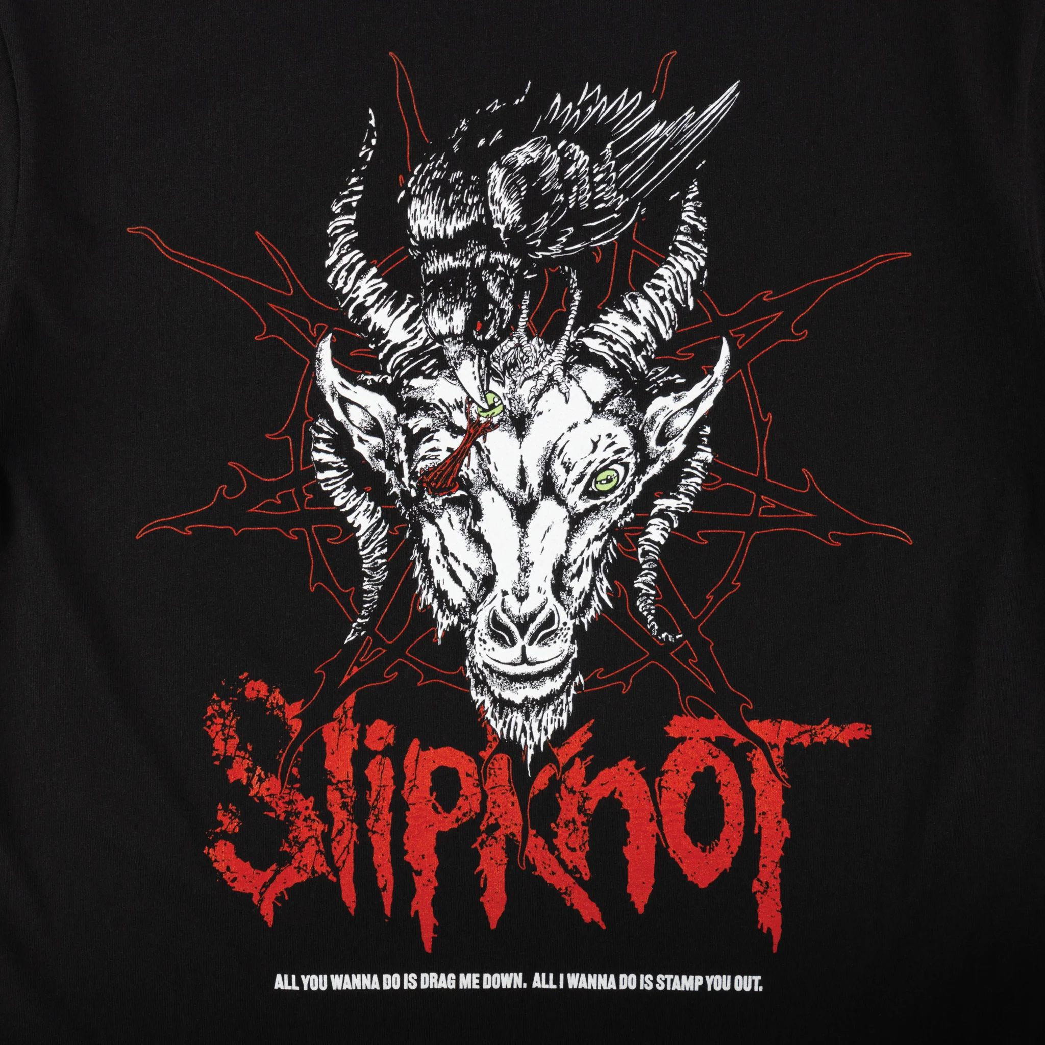 Welcome x Slipknot Spit It Out Boxy Garment-Dyed Tee - Black - Image 3